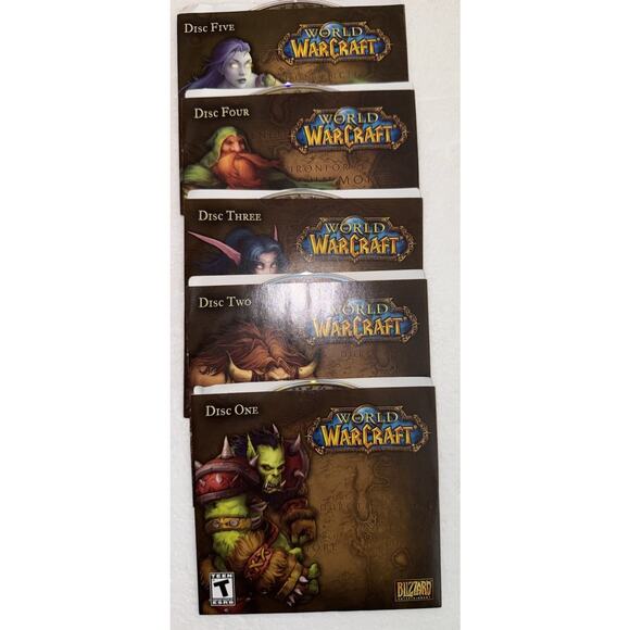World of Warcraft (Windows/Mac, 2004) CIB COMPLETE Box Manual Catalog Discs 1-5 - Picture 2 of 10